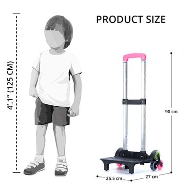 Eazy Kids 3D Unicorn School Bag wt Trolley - Pink